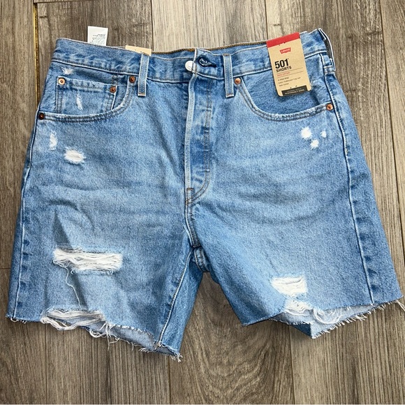 Levi's Pants - LEVIS || 501 high rise distressed jean shorts